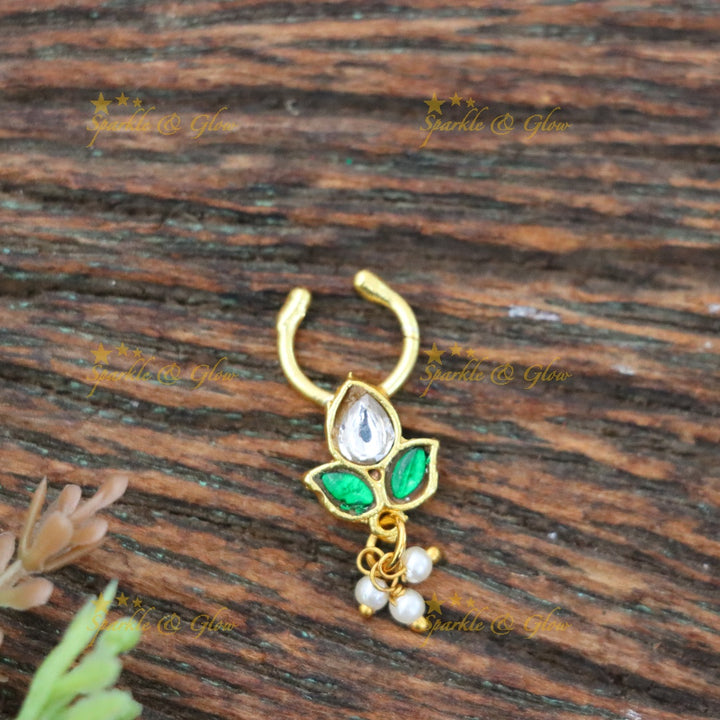 Exquisite Gold Floral Nose Ring for Weddings