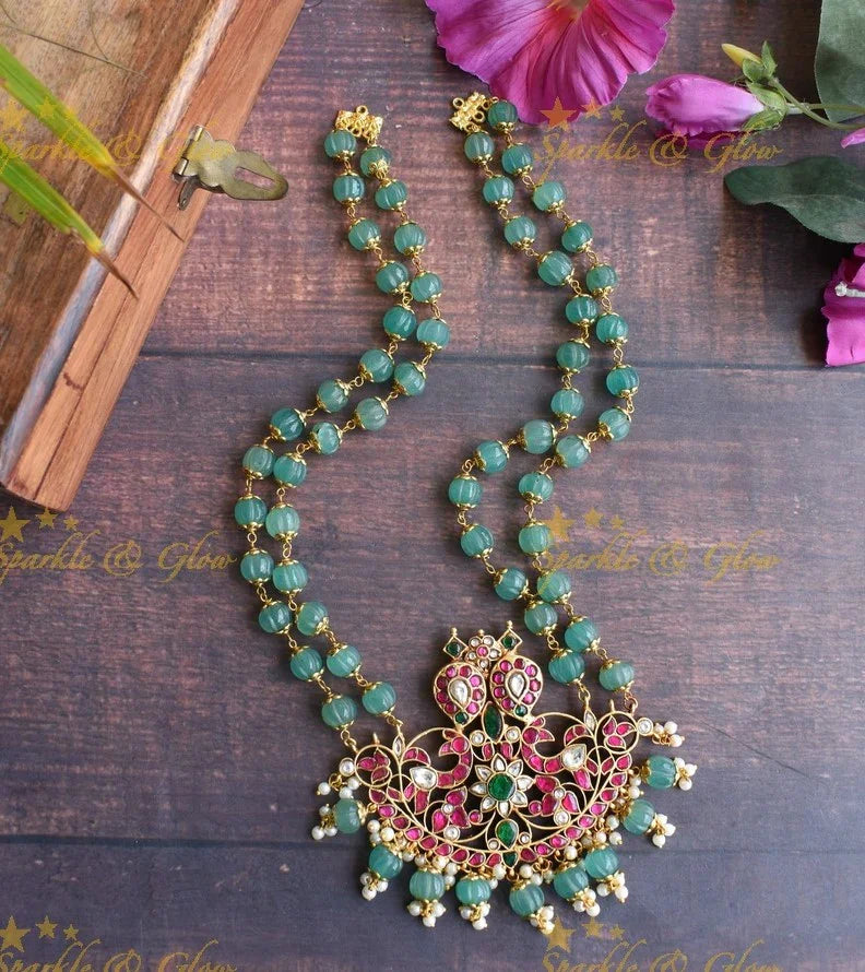 Jadau kundun peacock haram - Sparkle and Glow