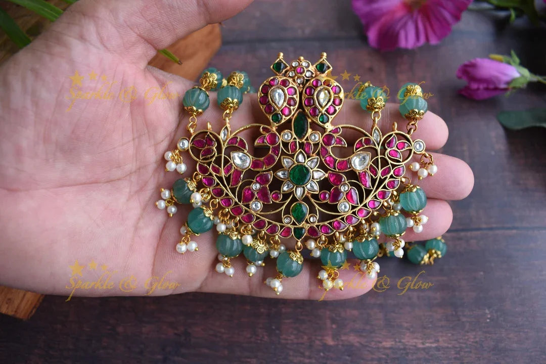 Jadau kundun peacock haram - Sparkle and Glow