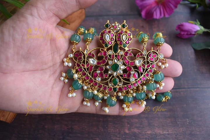 Jadau kundun peacock haram - Sparkle and Glow