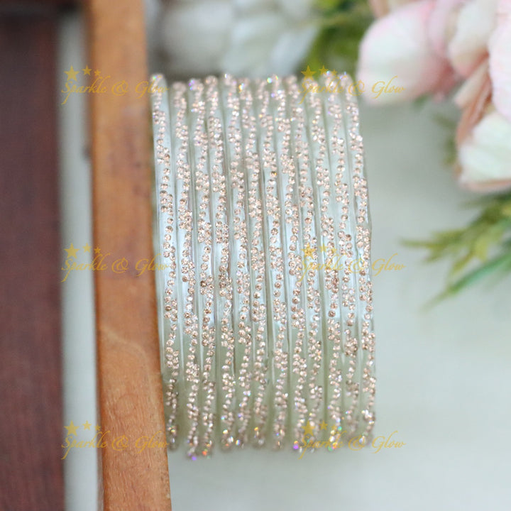 Exquisite Gold-Toned Glass Bangles - Perfect for Every Occasion
