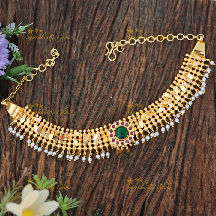 Exquisite Gold High Neck Choker for Weddings