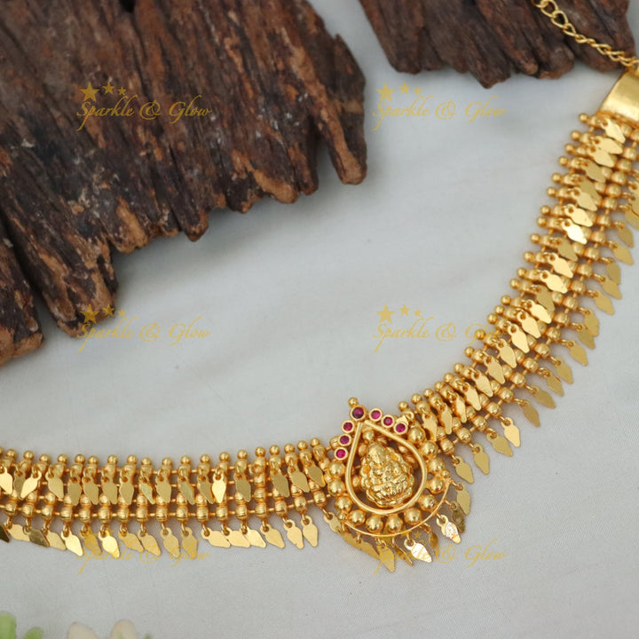 Exquisite Kerala Gold Plated High Neck Choker Necklace