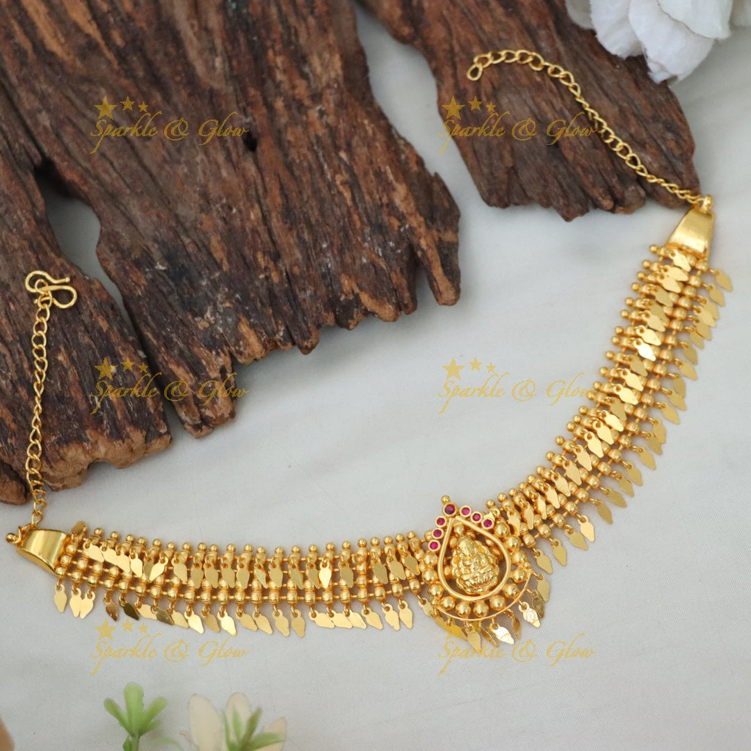 Exquisite Kerala Gold Plated High Neck Choker Necklace