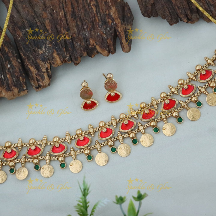 Exquisite Kerala Coin Necklace - High Neck Choker