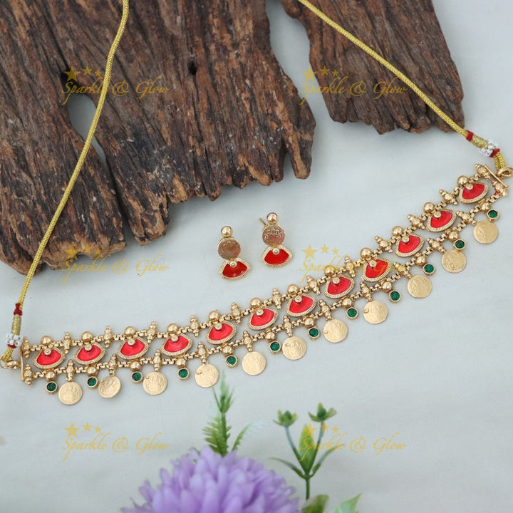 Exquisite Kerala Coin Necklace - High Neck Choker