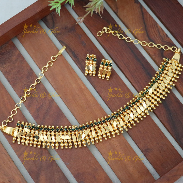 Exquisite Gold-Plated Choker Necklace Set for Weddings