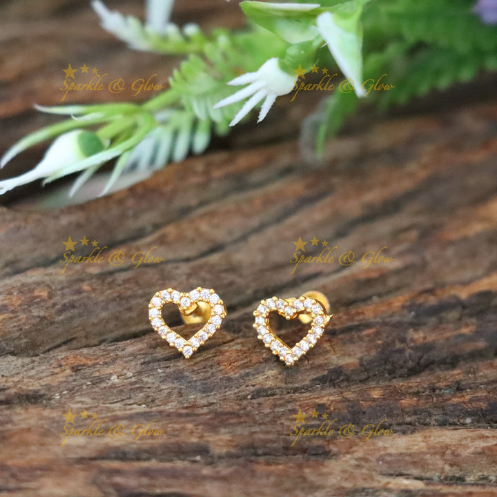 Elegant Gold Heart Earrings for Weddings & Celebrations