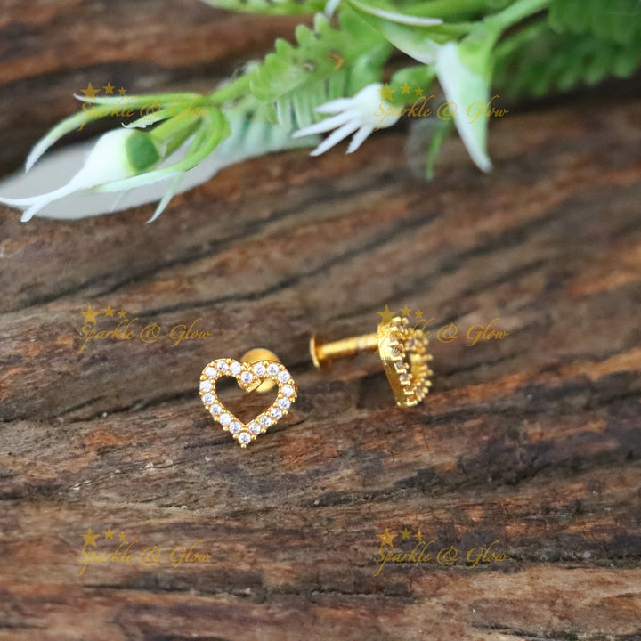 Elegant Gold Heart Earrings for Weddings & Celebrations