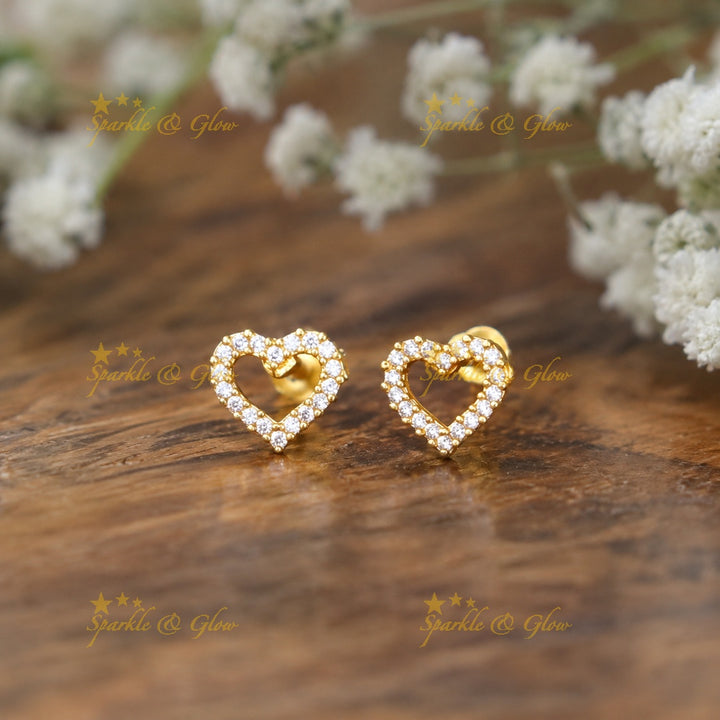Elegant Gold Heart Earrings for Weddings & Celebrations