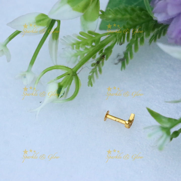 Elegant Crescent Gold Plated Nose Pin for Weddings