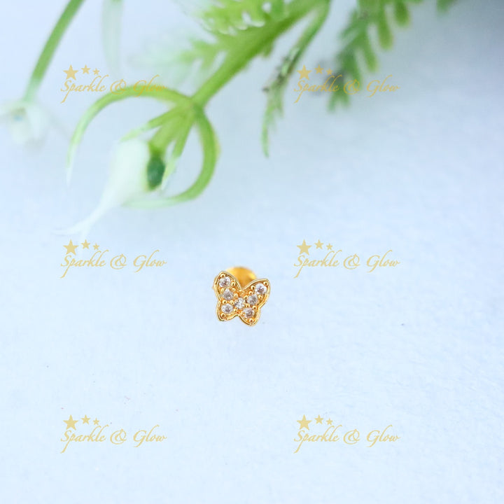 Charming Gold Butterfly Nose Pin for Celebrations