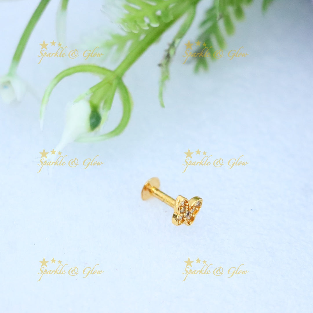 Charming Gold Butterfly Nose Pin for Celebrations