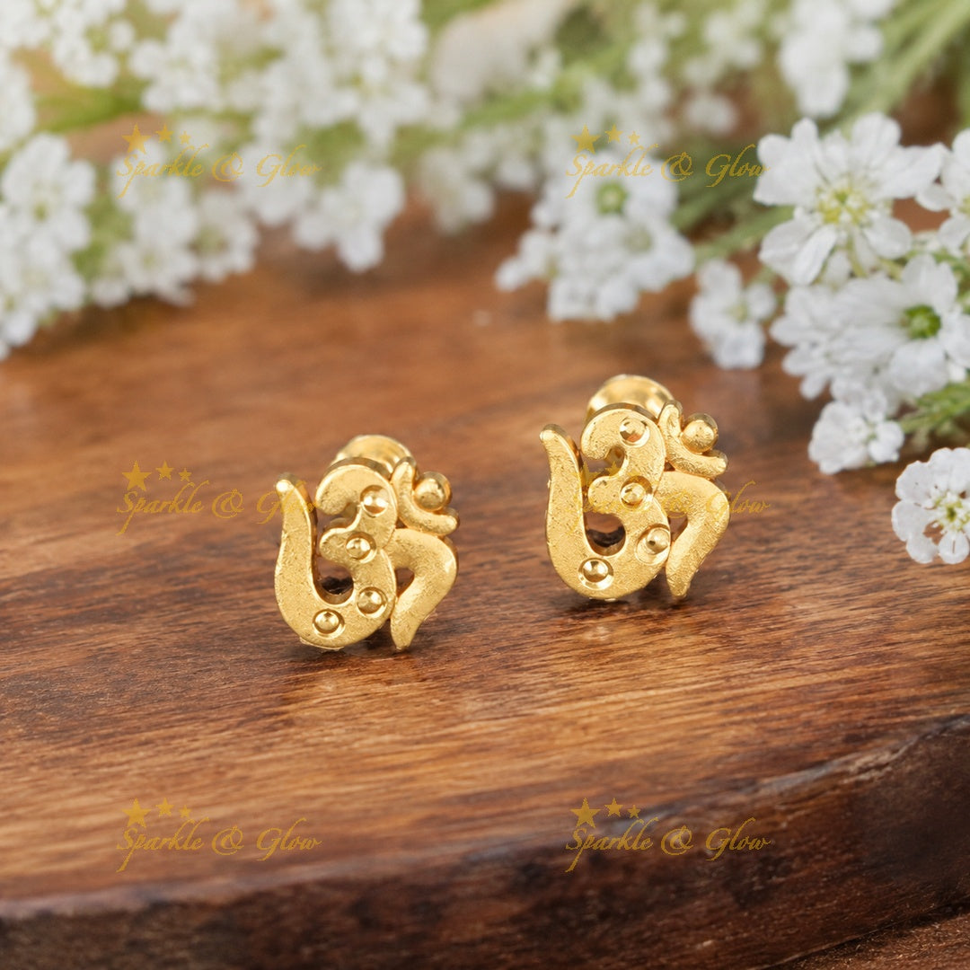 Exquisite Gold Om Earrings for Eternal Elegance