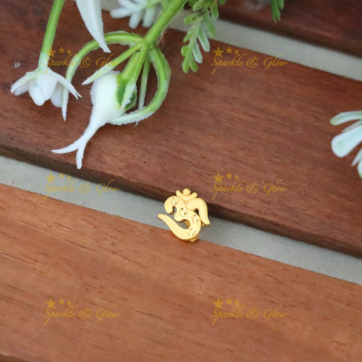 Exquisite Gold Om Nose Pin for Sacred Events