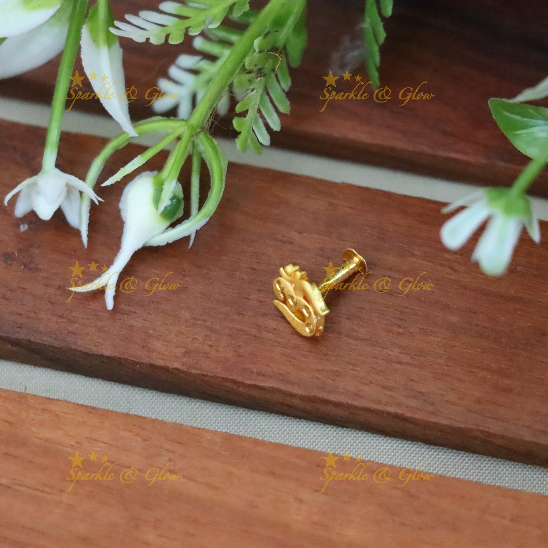 Exquisite Gold Om Nose Pin for Sacred Events
