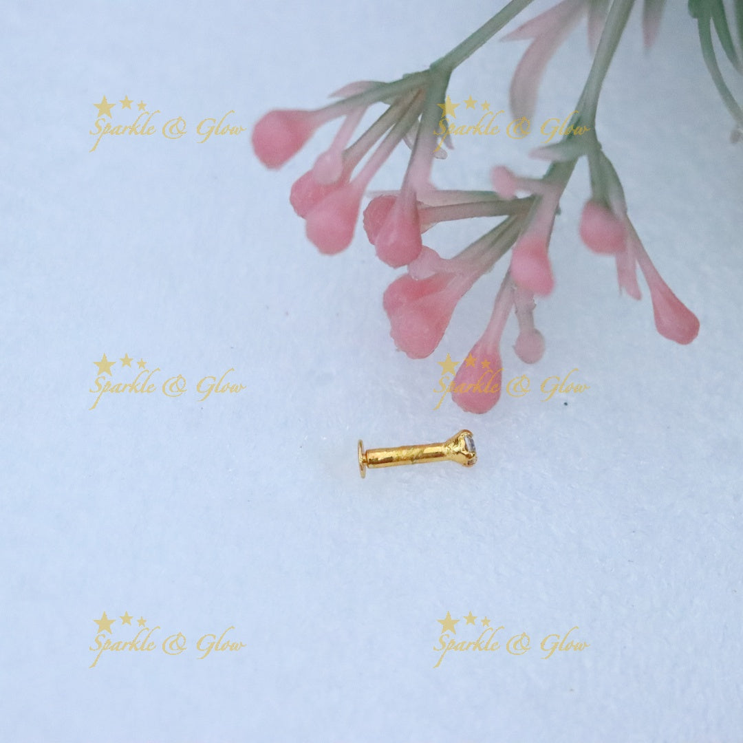 Gold Plated Stone Nose Pin for Weddings & Festivals