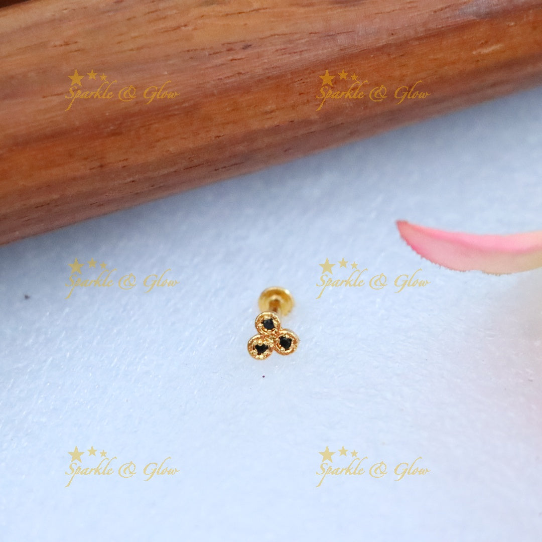 Elegant Gold Plated Kerala Style Nose Pin