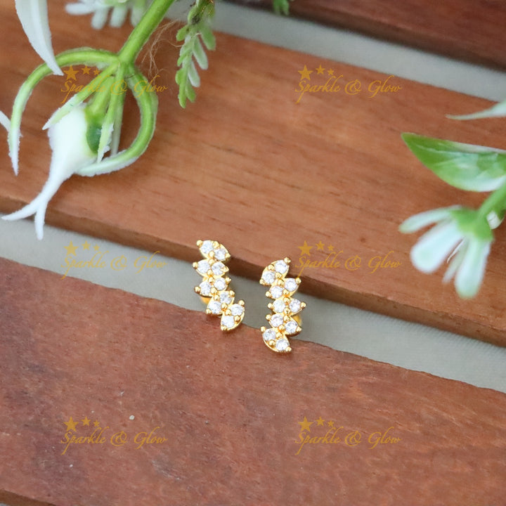 Radiant Gold Stud Earrings for Festive Elegance