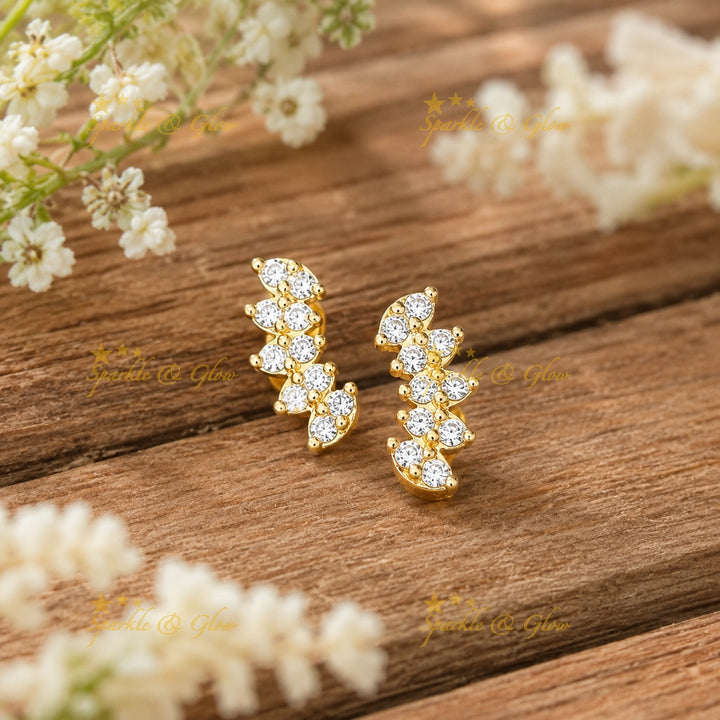 Radiant Gold Stud Earrings for Festive Elegance