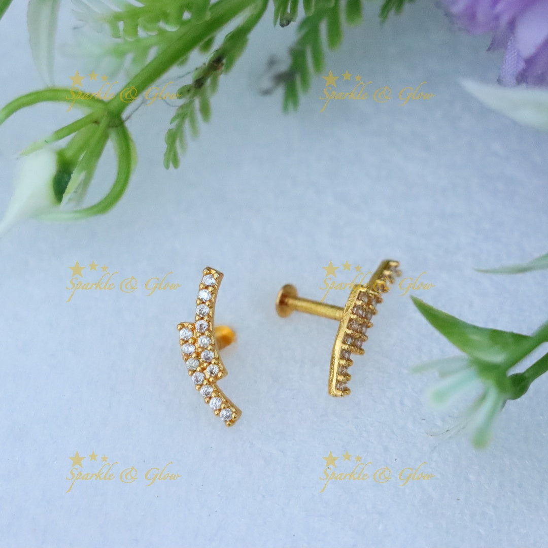 Sparkling Gold Stud Earrings for Festive Elegance