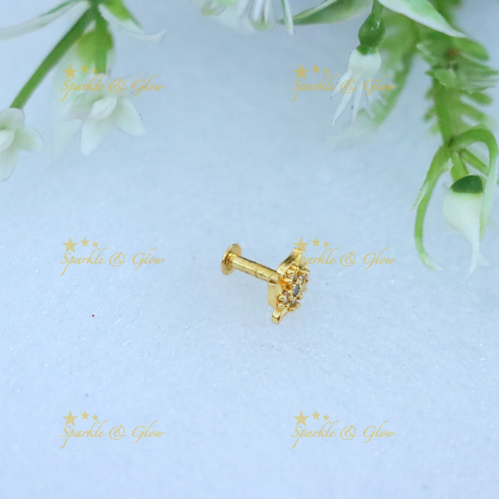 Elegant Gold-Plated Kerala Festive Nose Pin