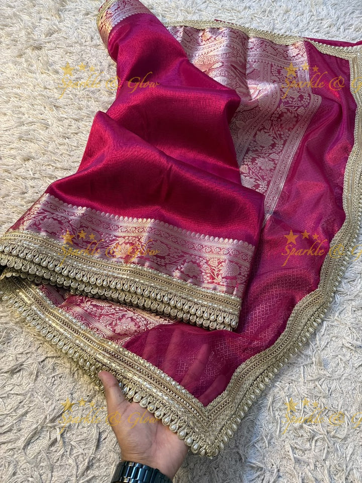 Exquisite Banarasi Tissue Zari Saree for Weddings