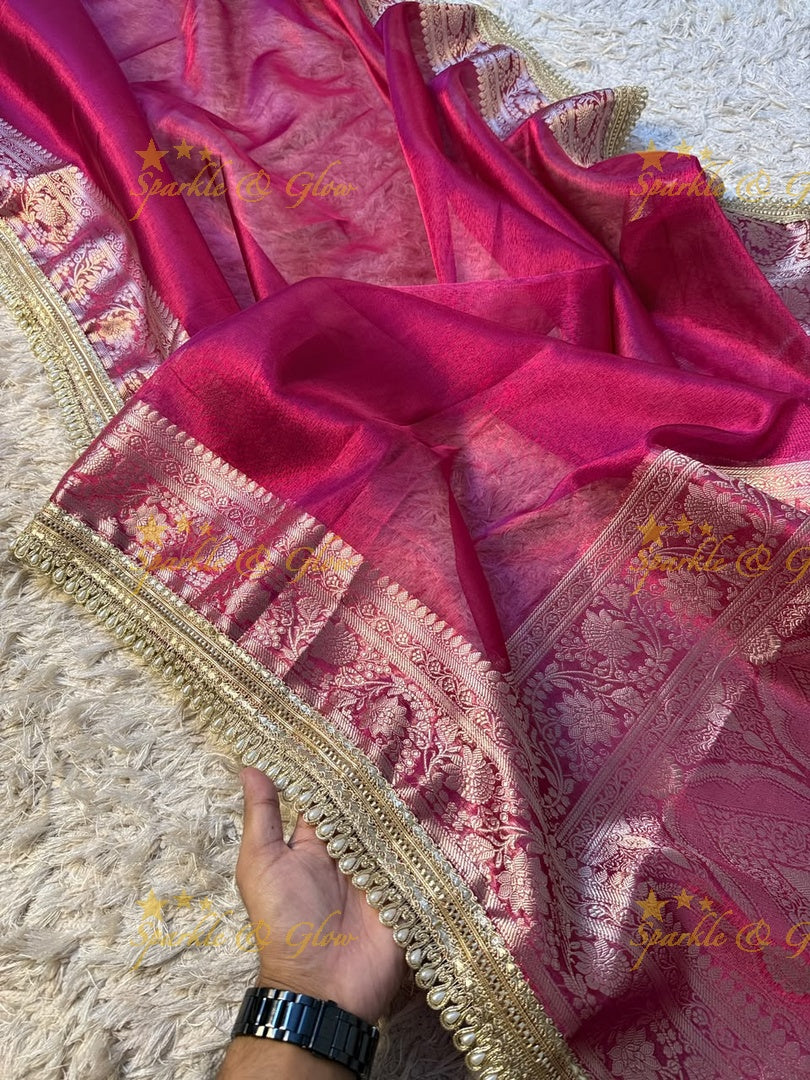 Exquisite Banarasi Tissue Zari Saree for Weddings