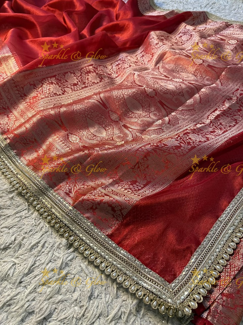 Exquisite Banarasi Tissue Zari Saree for Weddings