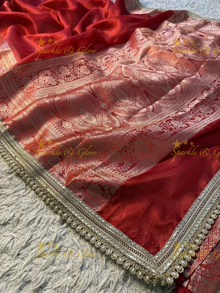 Exquisite Banarasi Tissue Zari Saree for Weddings
