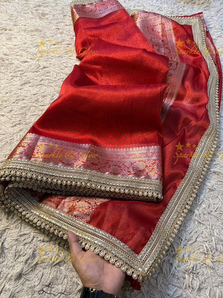 Exquisite Banarasi Tissue Zari Saree for Weddings
