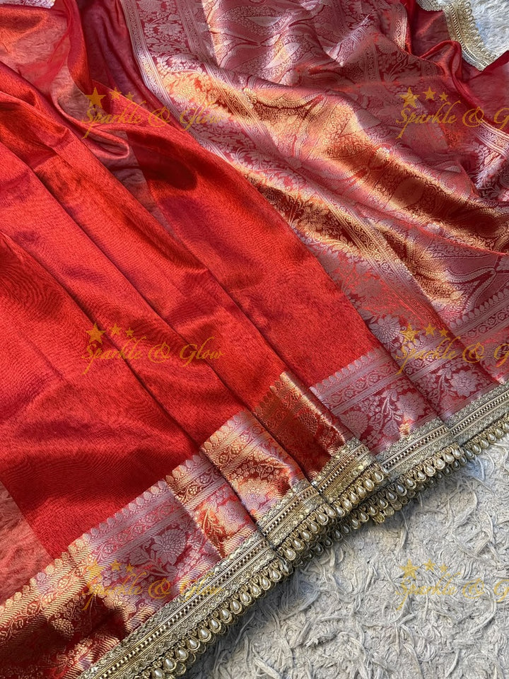 Exquisite Banarasi Tissue Zari Saree for Weddings