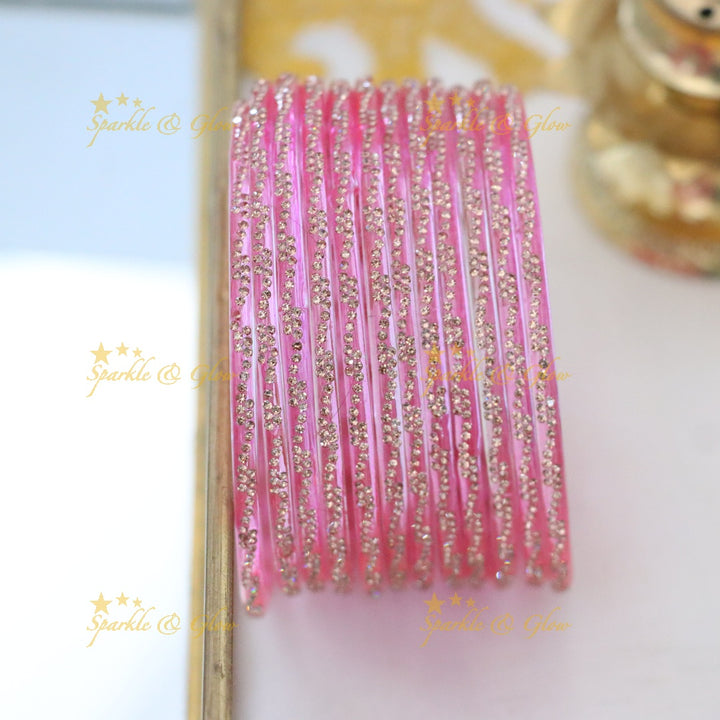 Exquisite Gold-Toned Glass Bangles - Perfect for Every Occasion