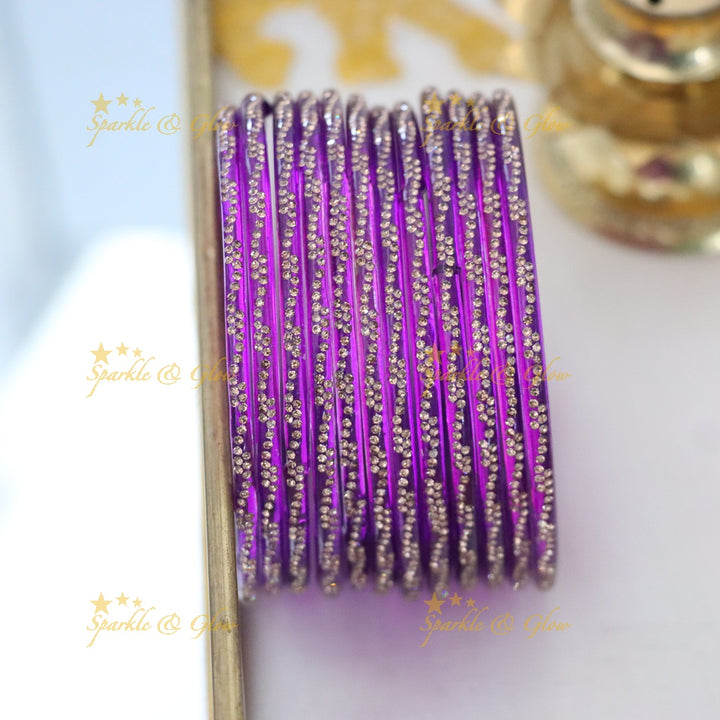 Exquisite Gold-Toned Glass Bangles - Perfect for Every Occasion
