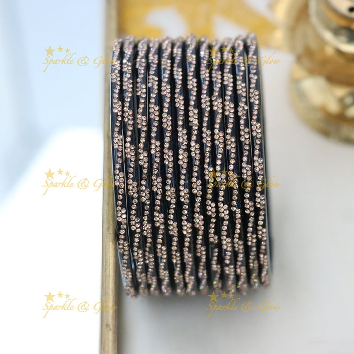 Exquisite Gold-Toned Glass Bangles - Perfect for Every Occasion