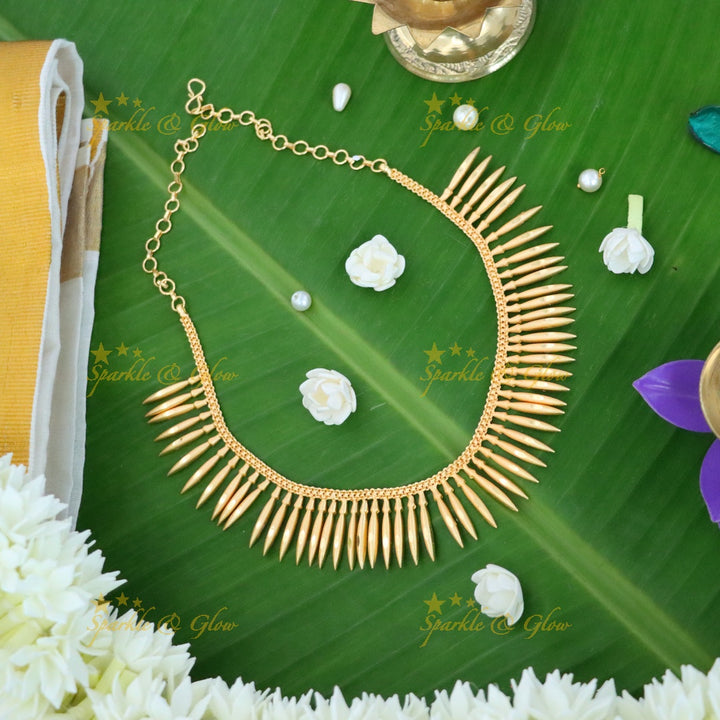 Elegant Gold Plated Kerala Choker Necklace for Weddings