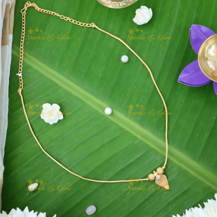 Kerala-Inspired Gold Short Necklace for Festive Bliss