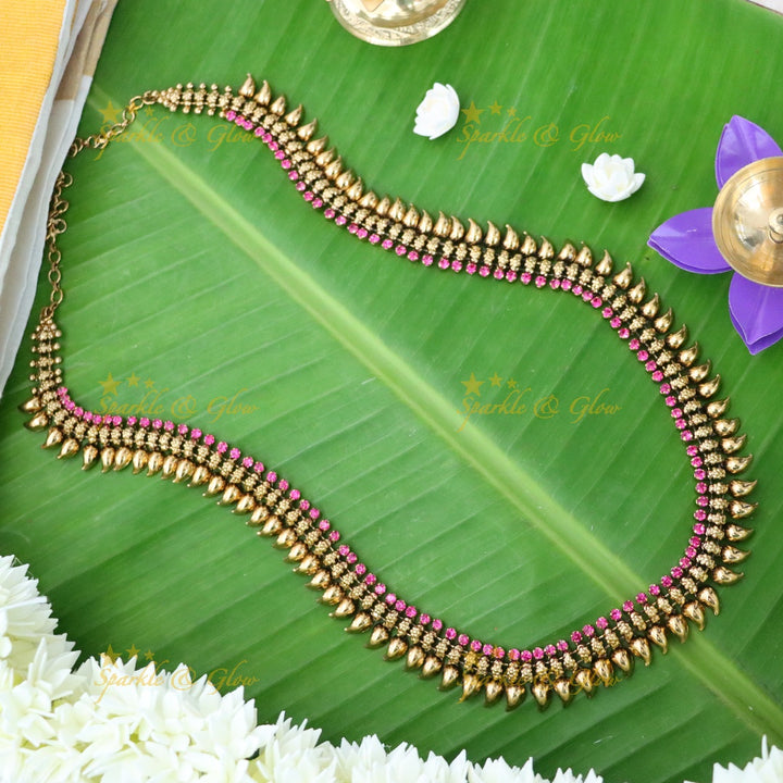 Kerala Gold Wedding Necklace - Elegant Indian Bridal Piece