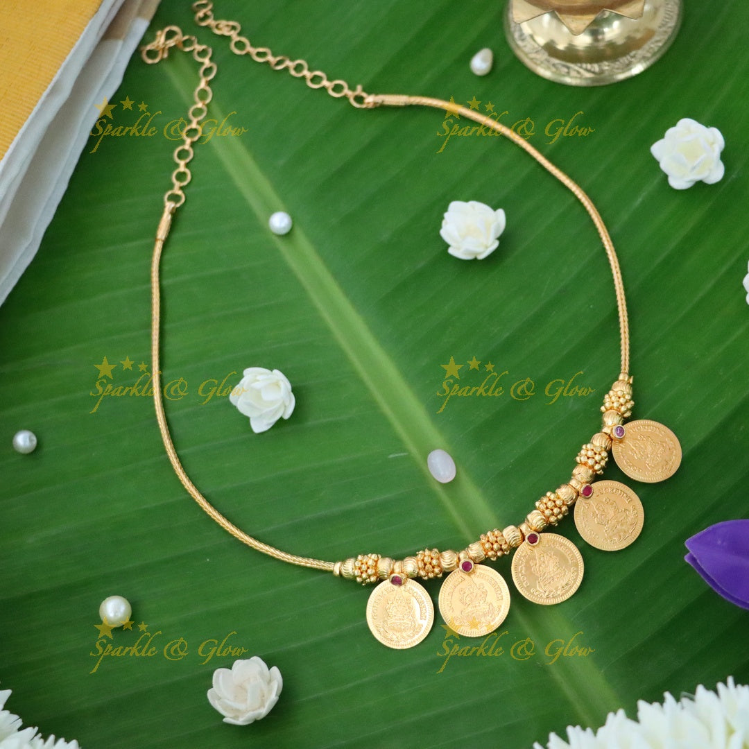 Exquisite Kerala Gold Coin Necklace for Festive Elegance