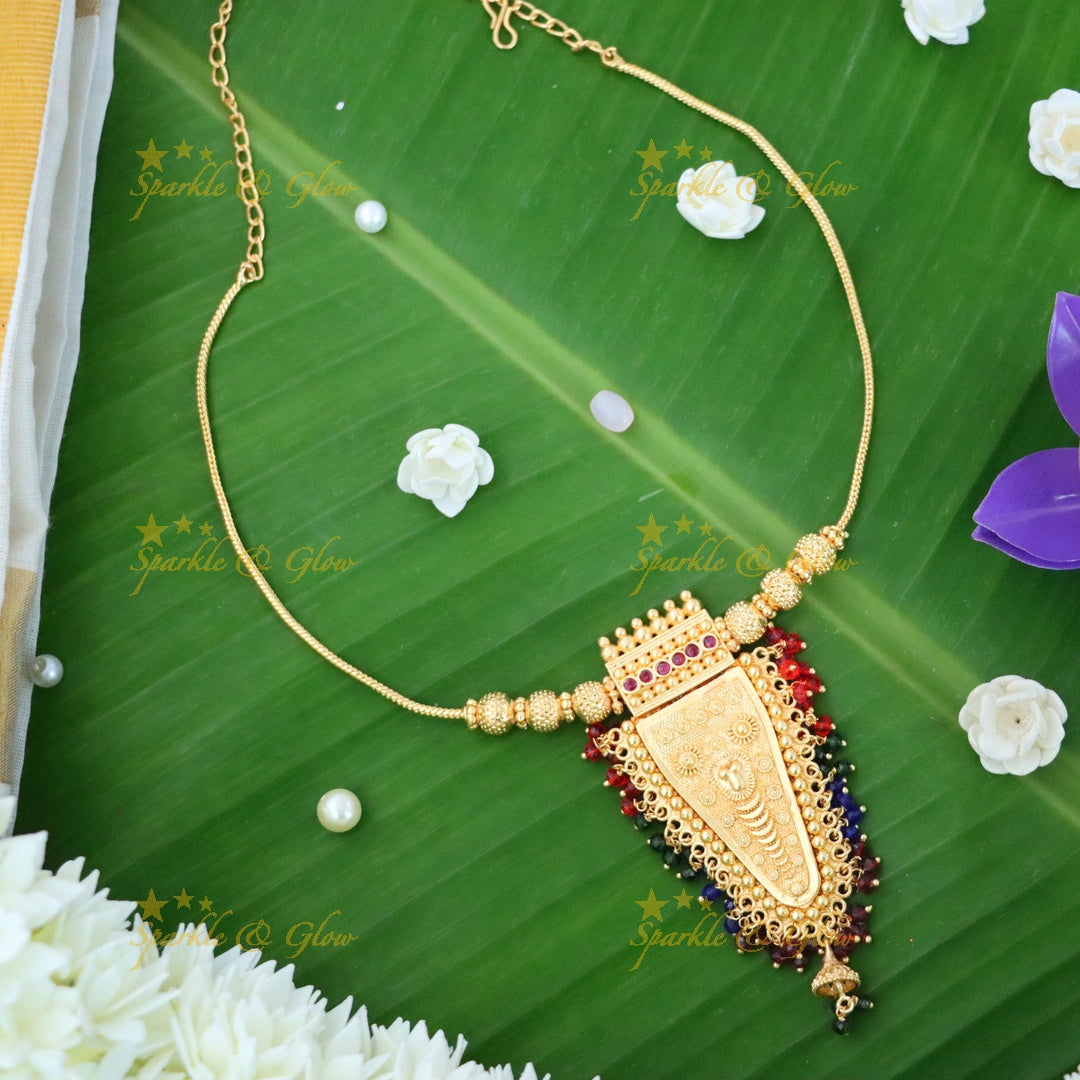 Kerala Gold-Inspired Pendant Necklace – Stunning Style