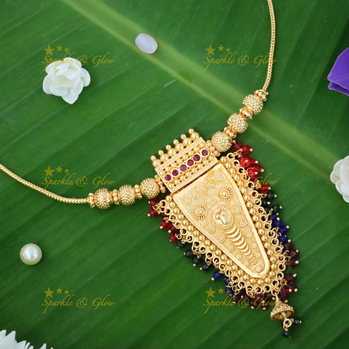 Kerala Gold-Inspired Pendant Necklace – Stunning Style