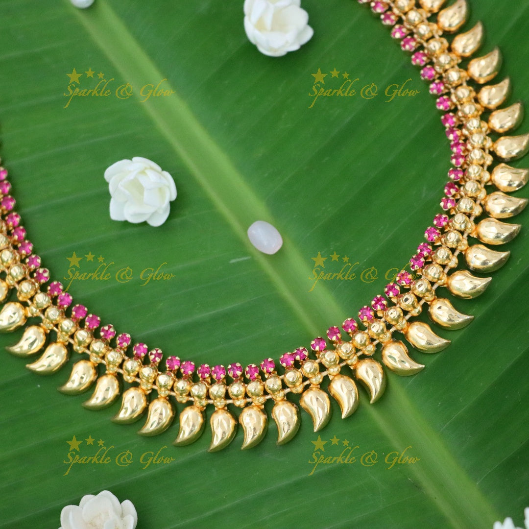 Kerala Gold Plated Wedding Necklace - Traditional Style