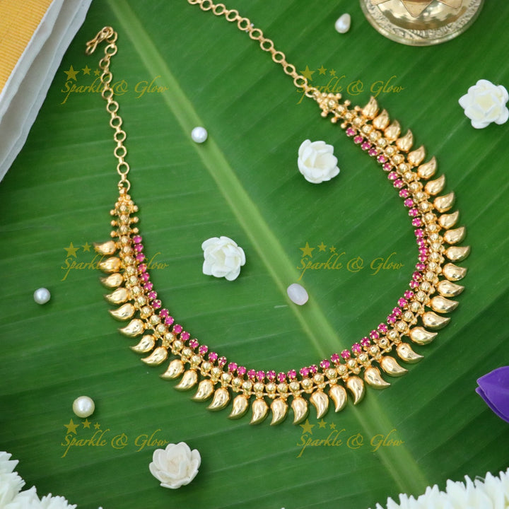 Kerala Gold Plated Wedding Necklace - Traditional Style