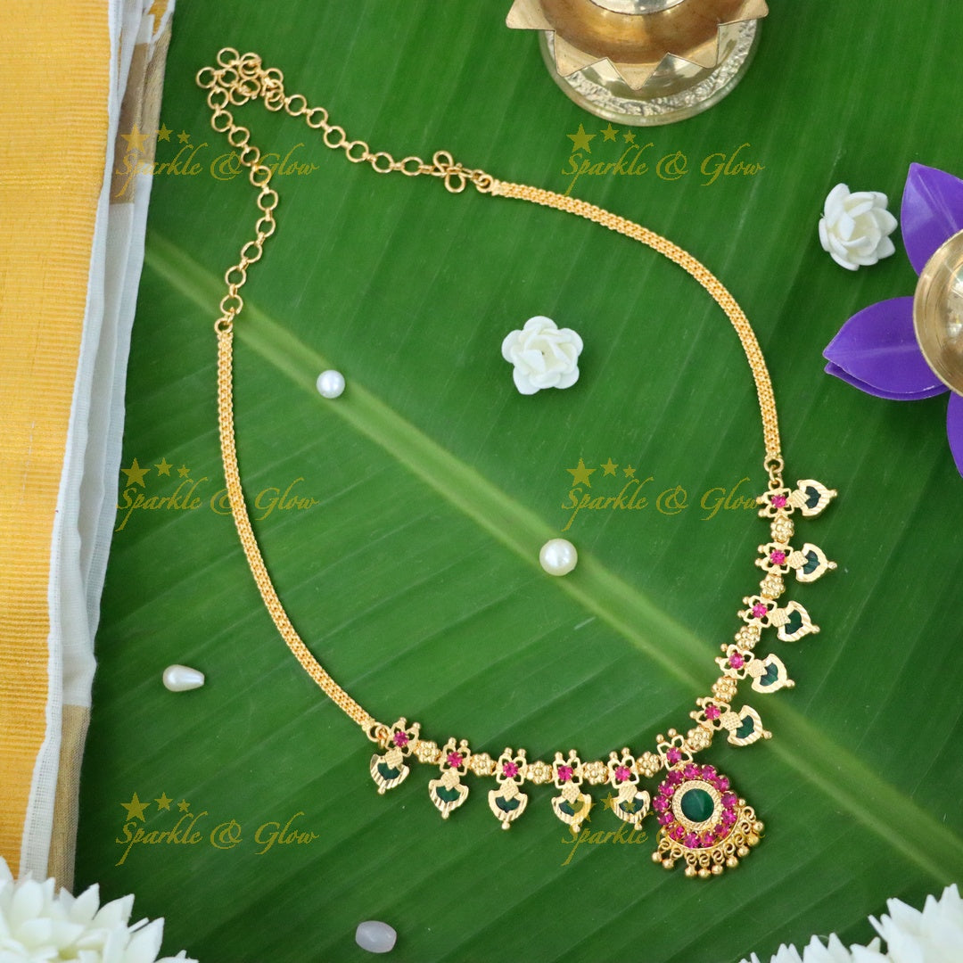 Exquisite Gold-Plated Kerala Necklace for Celebrations