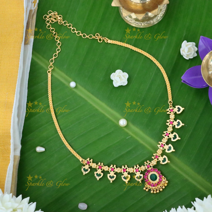 Exquisite Gold-Plated Kerala Necklace for Celebrations