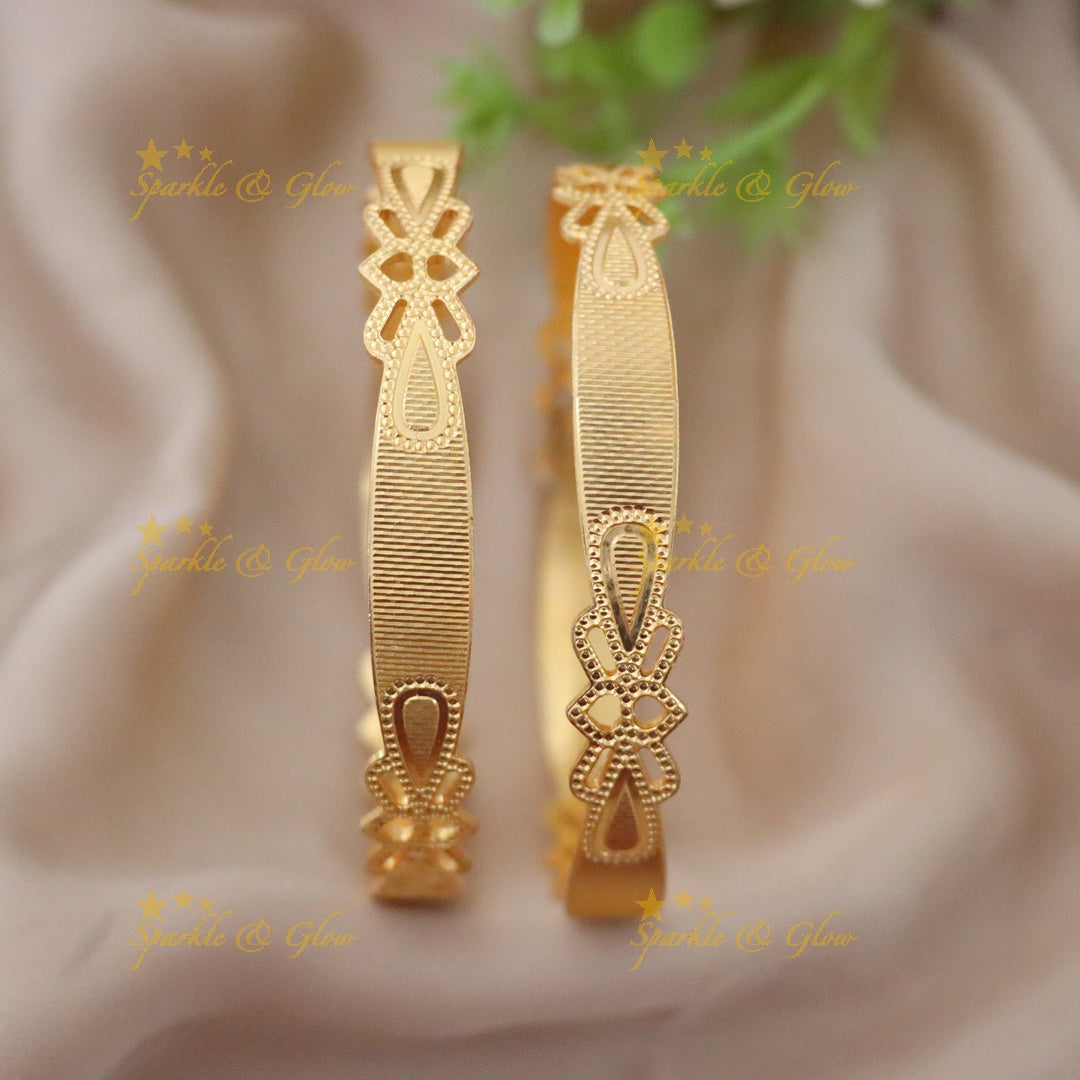 Elegant Gold Finish Kerala Festive Bangles