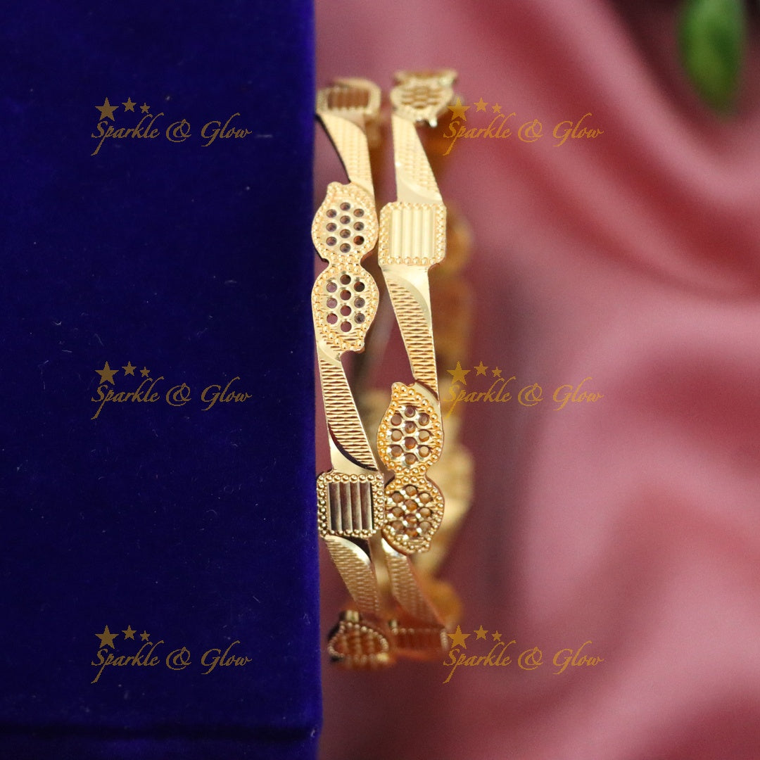 Elegant Gold Kerala Wedding Bangle - Sparkle & Glow