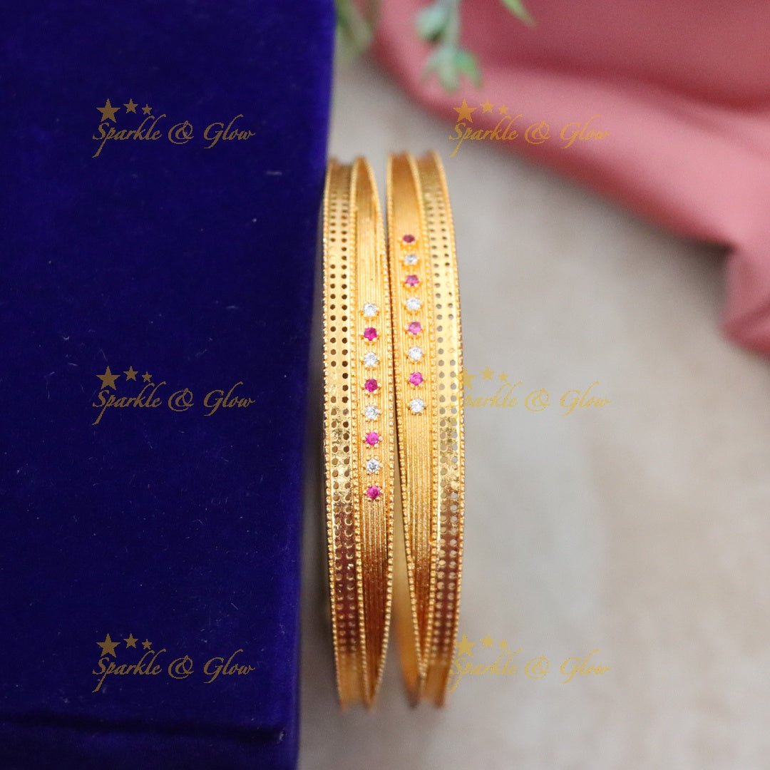 Gold-Toned Bangle Set - Perfect for Weddings & Festivals