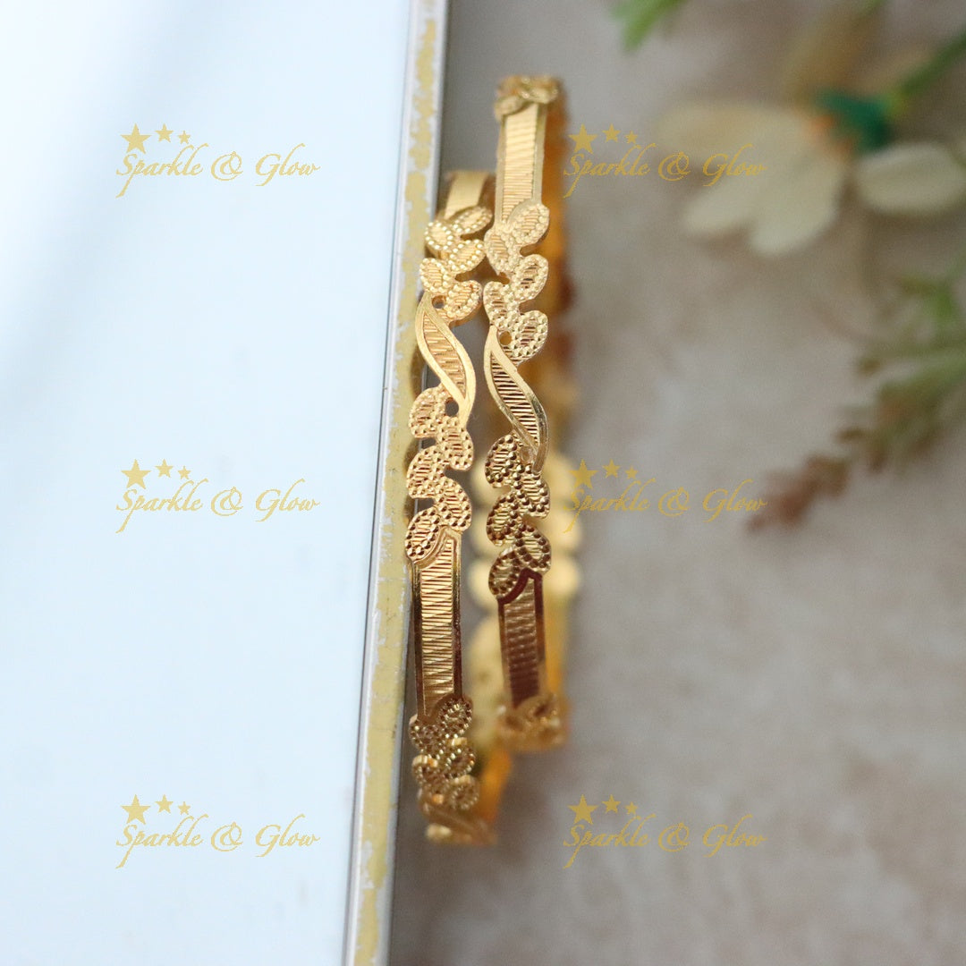 Kerala-Inspired Gold Bangle Set - Perfect for Weddings