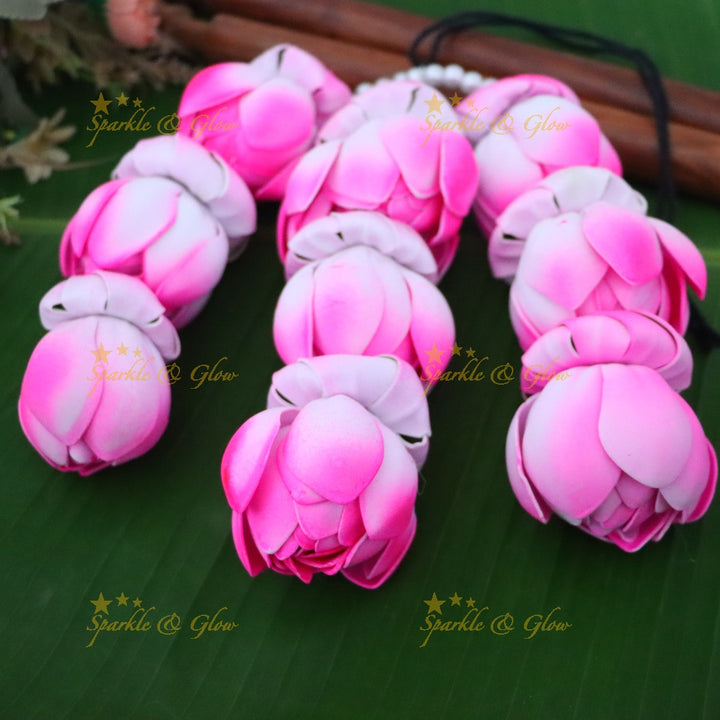 Exquisite Pink Lotus Hair Jewellery for Celebrations